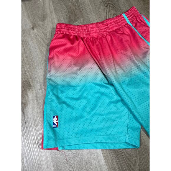 Mitchell & Ness Spurs Hardwood Classics Shorts 2XL Teal‎ Pink Ombre NBA Mesh - Picture 3 of 9